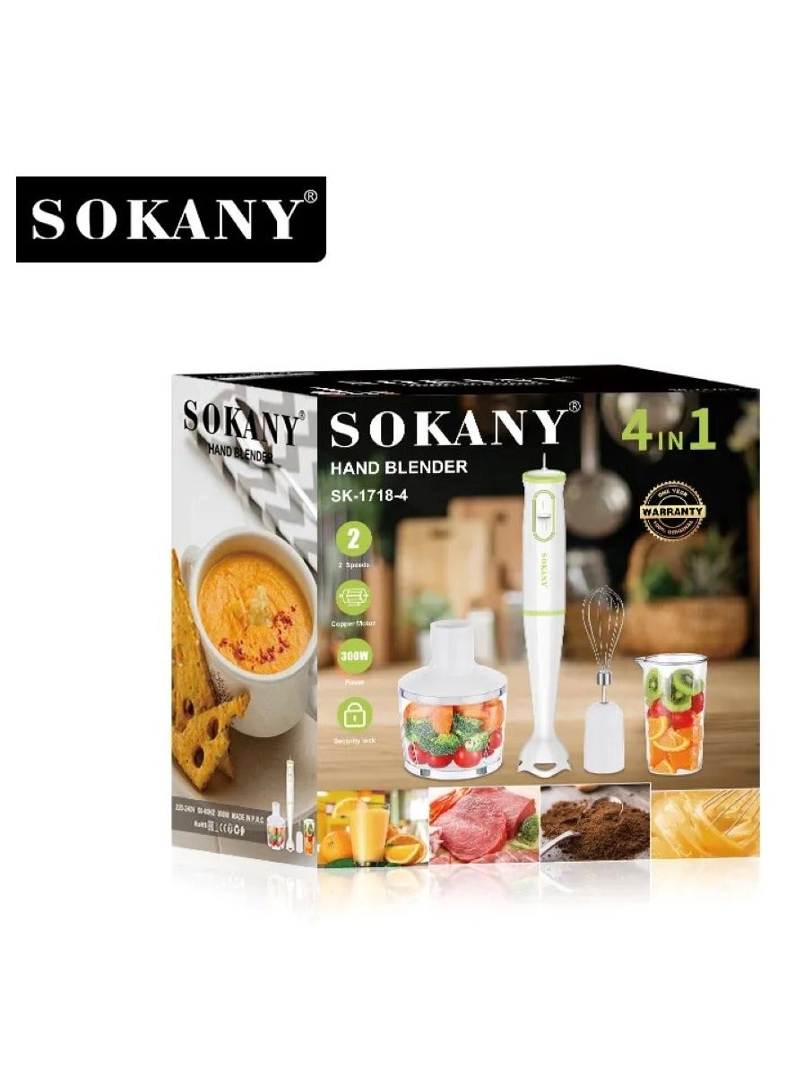 4-in-1 Portable Electric Juicer & Hand Stick Blender - Handheld Smoothie Maker Compact