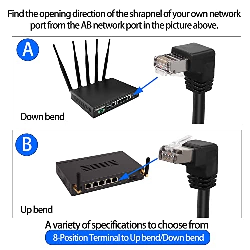 90 Degree RJ45 Ethernet Extension Cable - 50CM