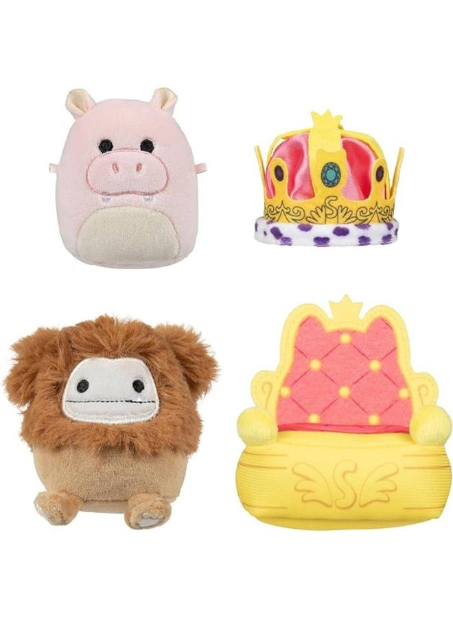Benny the Bigfoot 6.5 cm + Ridelle the Hippo 6.5 cm + Royal Crown + Throne Float