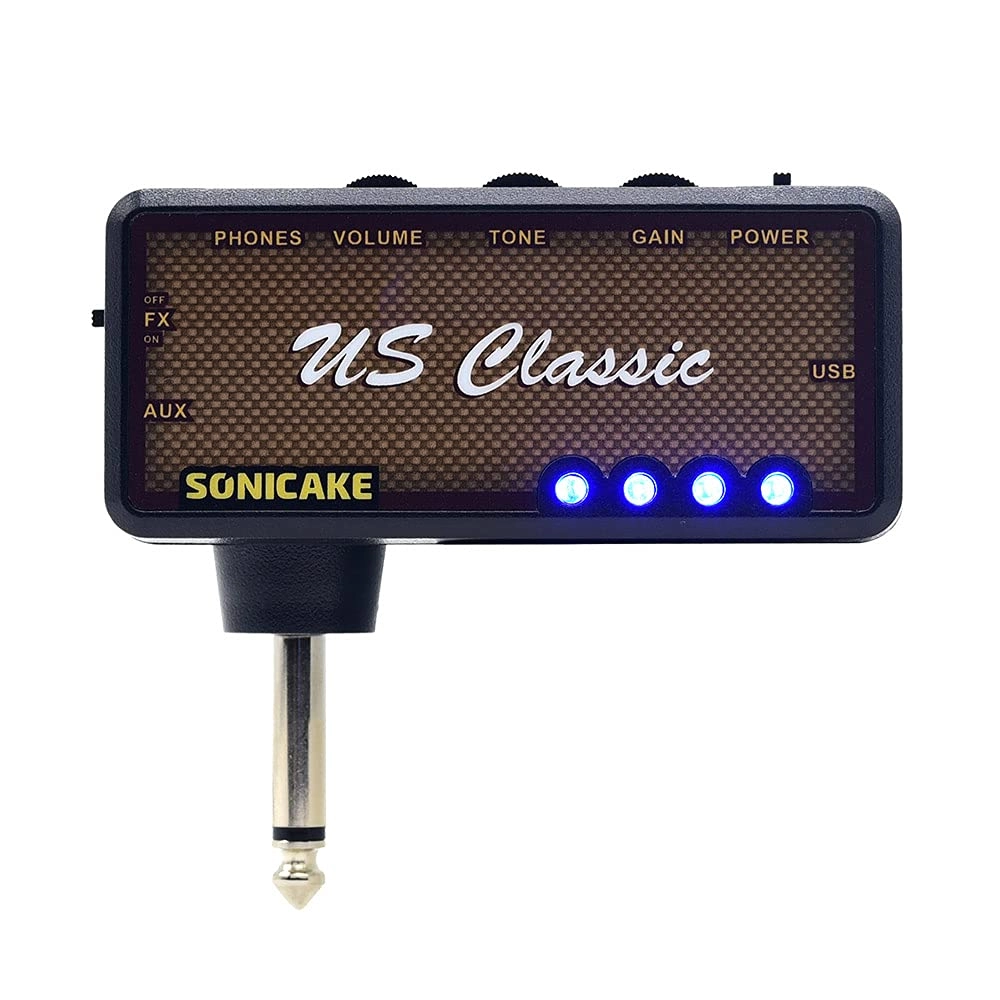 SONICAKE Guitar Headphone Amp - Mini Rechargeable Overdrive Reverb
