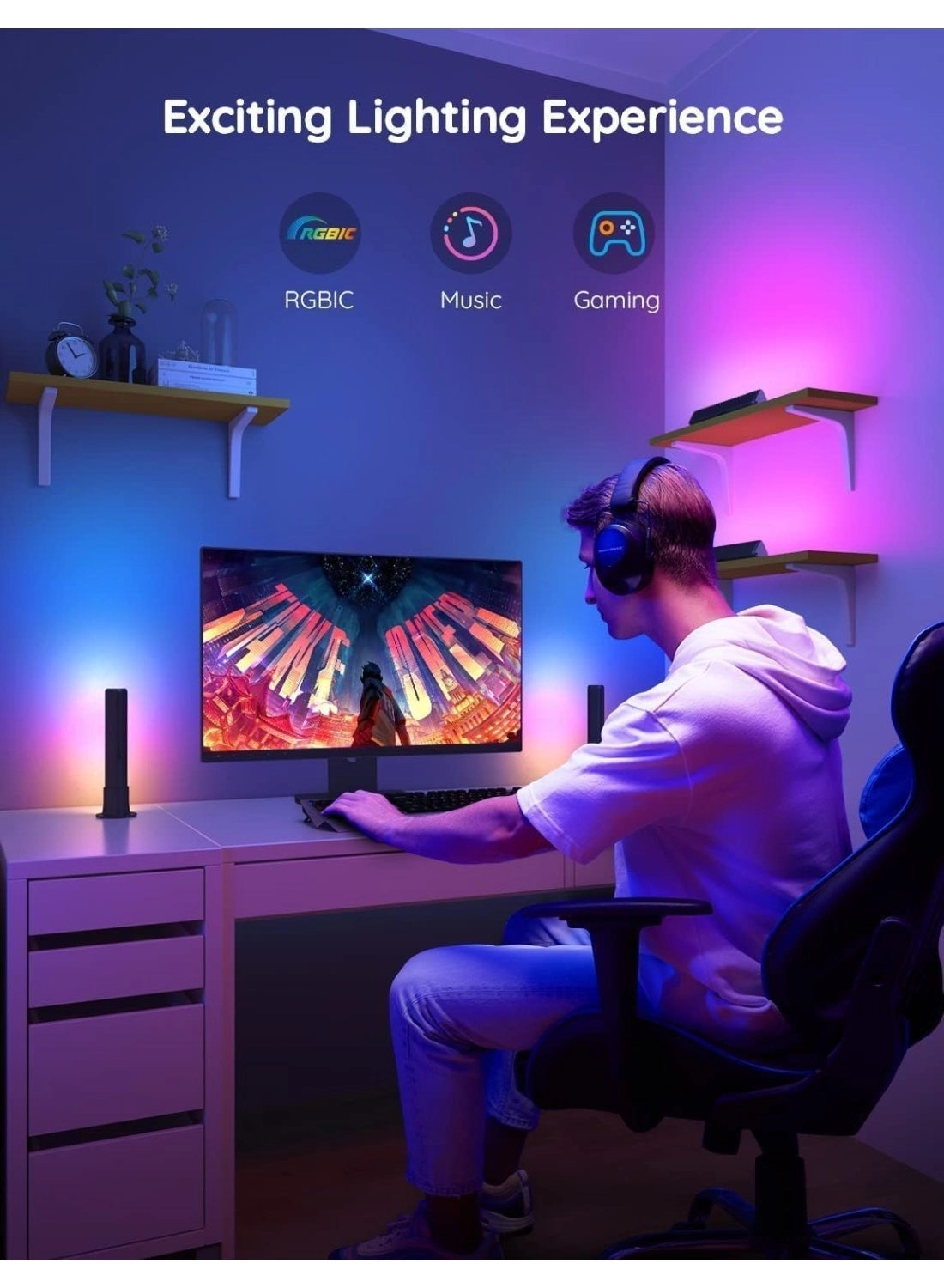 Flow Plus LED light bars - Smart WiFi RGBIC TV Backlight