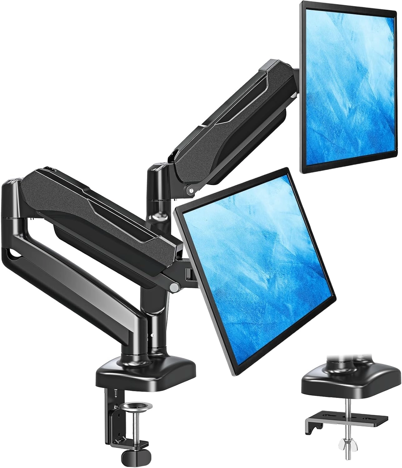 MOUNTUP Vertical Dual Monitor Stand - 32 inches 100 x 100mm, 75 x 75mm