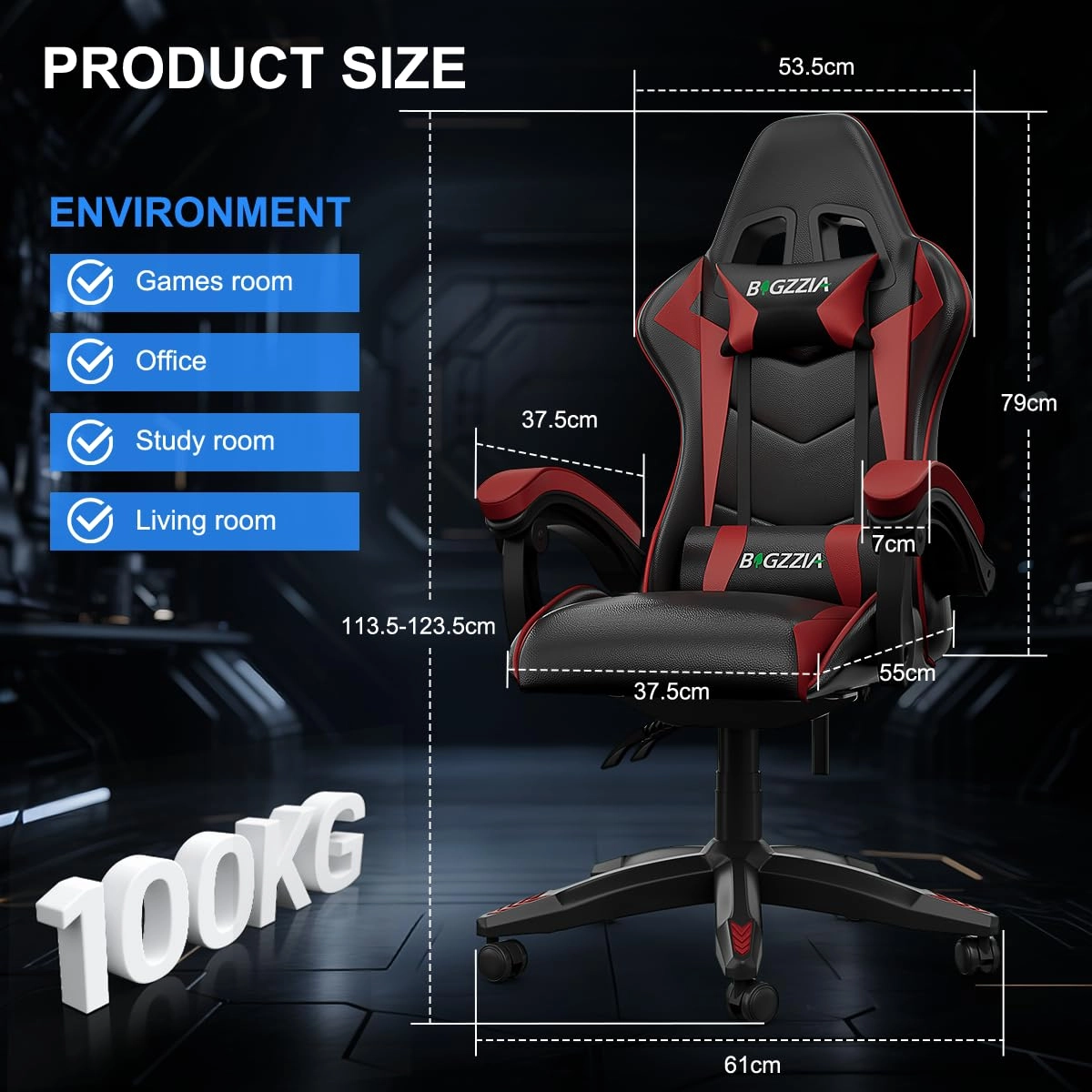 white LED gaming chair - RGB Reclining PU Leather