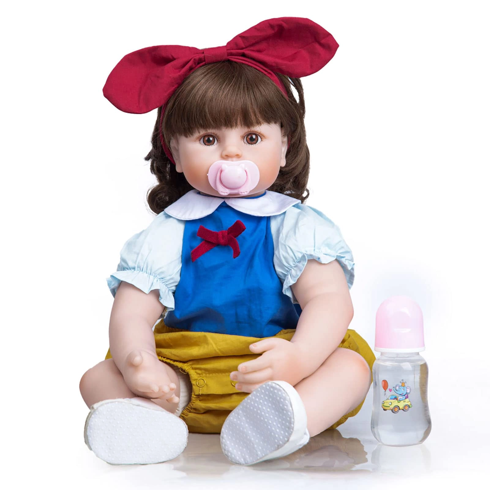 Reborn Baby Doll - 24 Inch Vinyl Cotton Body Pink Yarn Skirt Ages 3+