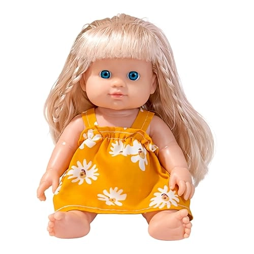 Beautiful Girl Doll - 17 cm Silicone White Dress