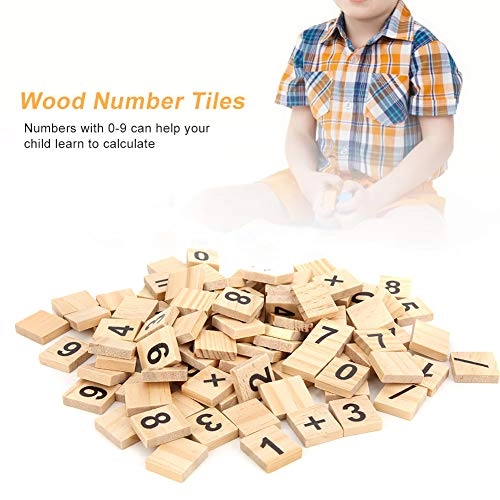 Wood Number Tiles - 18 months and up 200 pieces
