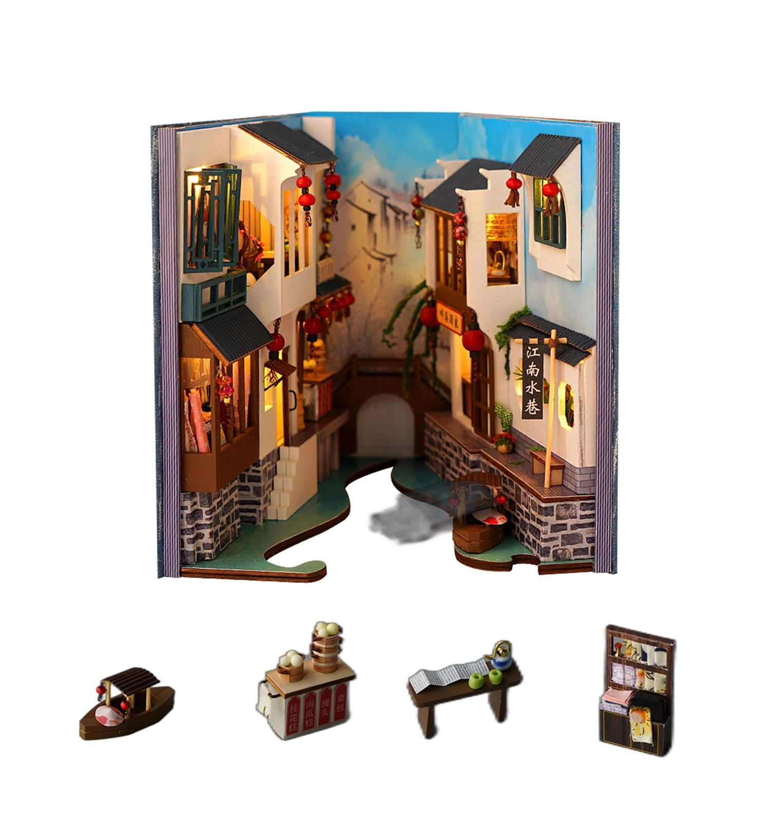 Book Nook Miniature Kit - Jiang Nan Water Alley 1:32