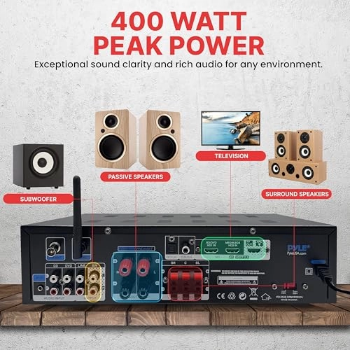 Stereo Amplifier Receiver - 400W Bluetooth USB/SD
