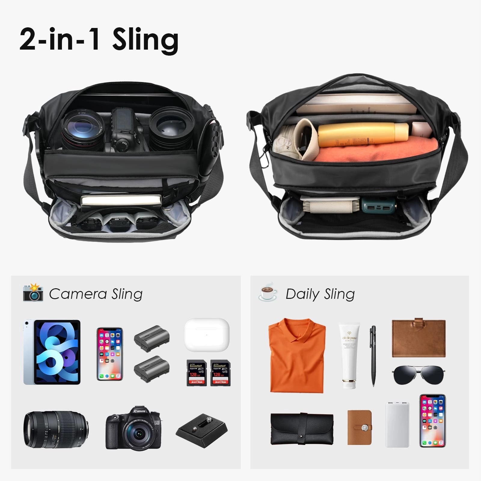 Outdoor Camera Messenger Bag - 31x9x17cm DSLR SLR