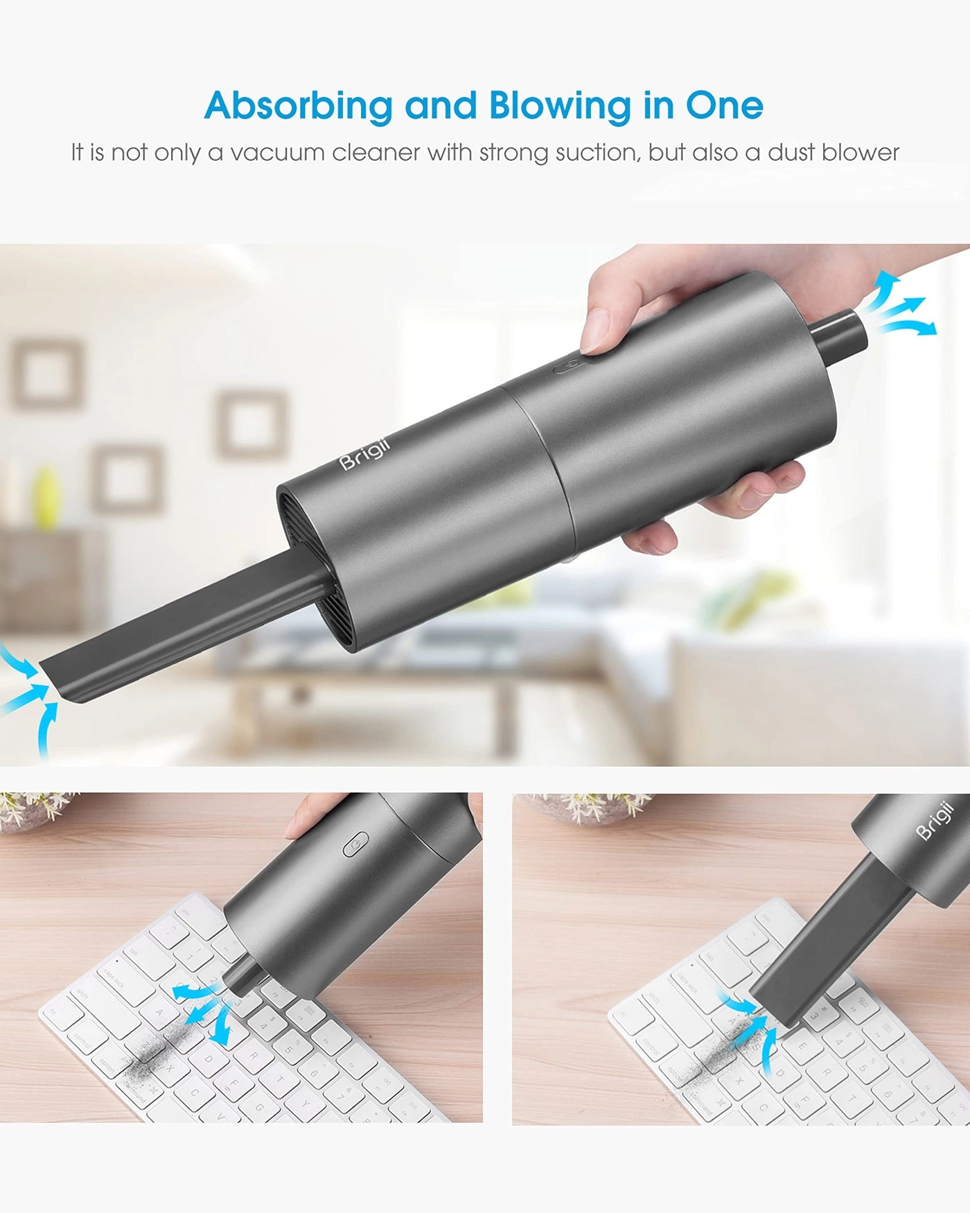 Crevice Vacuum - Cordless 2-in-1 USB-C Rechargeable