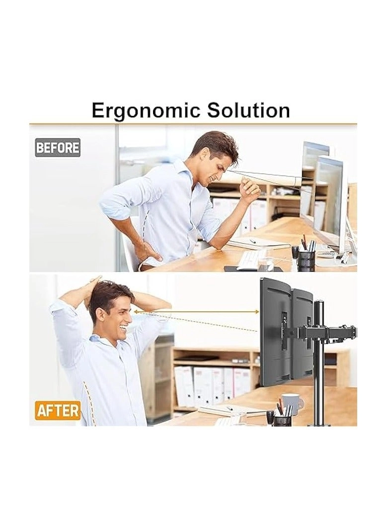 Dual Monitor Mount - 2 Monitors 32 inches 75mm or 100mm