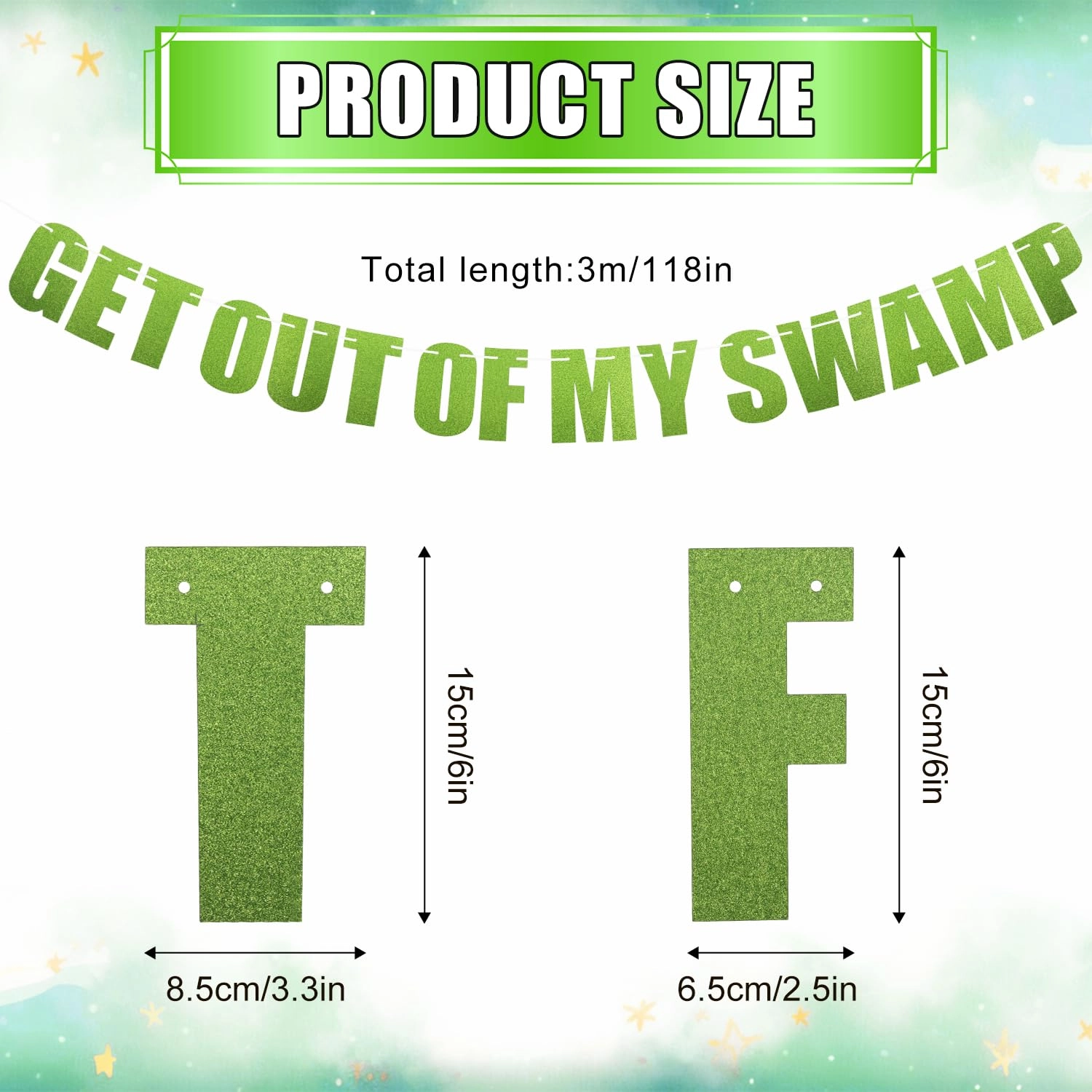Get Out of My Swamp Banner - 1 set Birthday