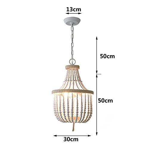 French Country Wooden Chandeliers - E14 3pc Retro white 40*60㎝