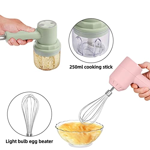 Mini Food Processors & Choppers - 3 In 1 USB Rechargeable Pink