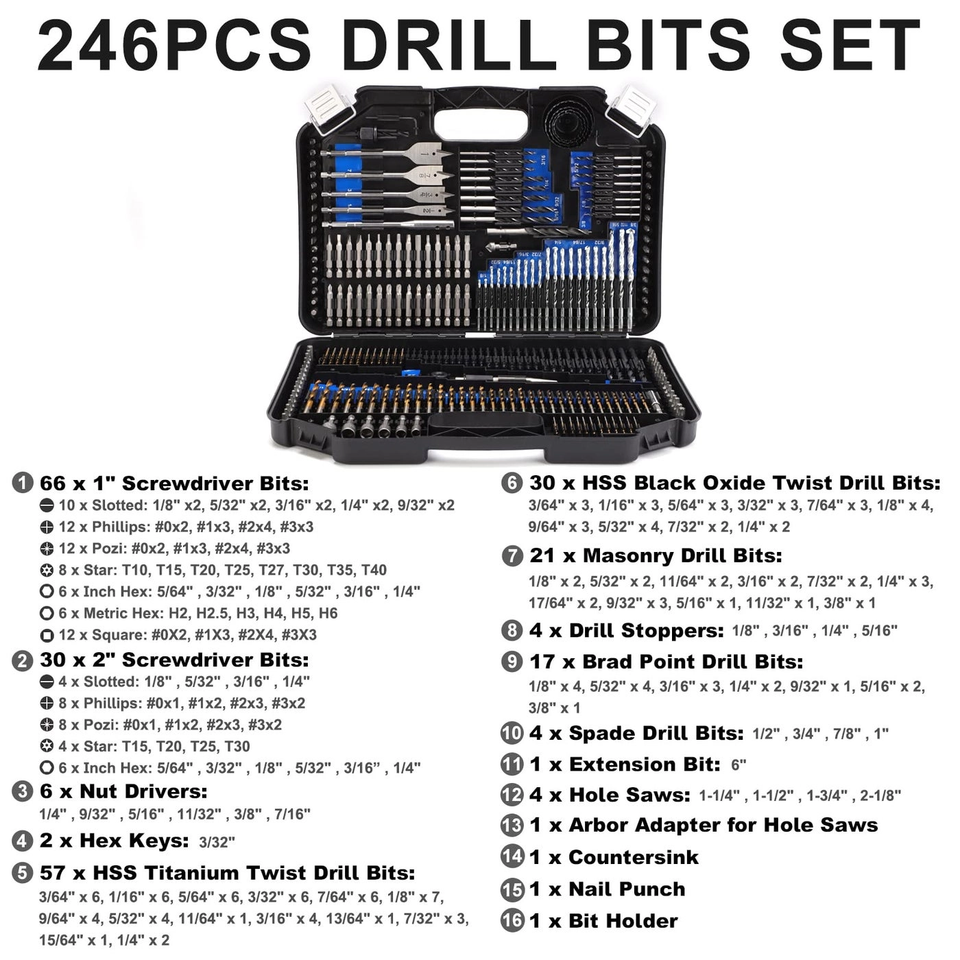 Drill Bit Set - 246 Pcs