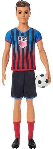 Ken Soccer Player Doll - 11.5 in Cropped Hair Soccer Ball Ages 3+