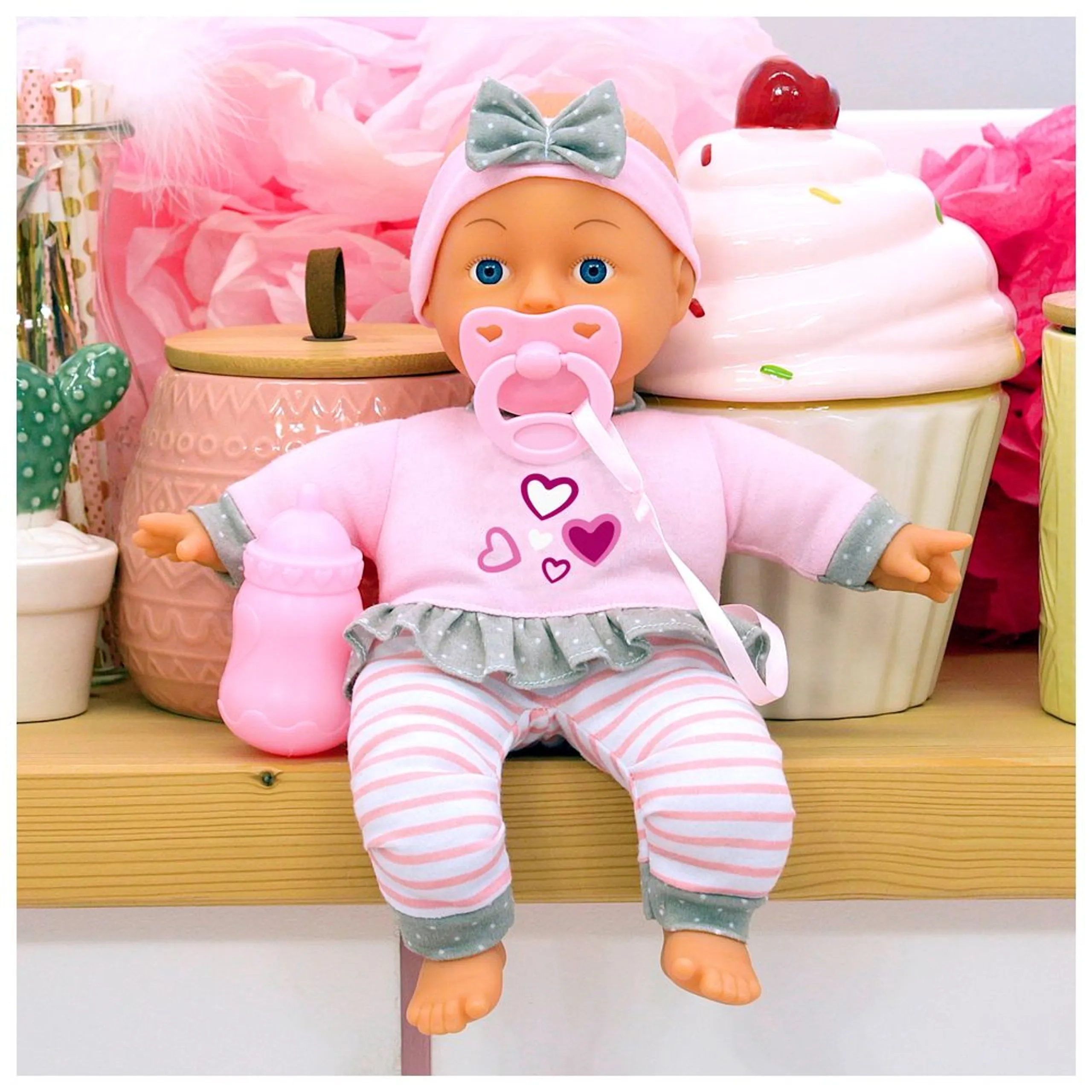 Soft Cuddle Baby Doll - 30 cm Pacifier Bottle Ages 3+