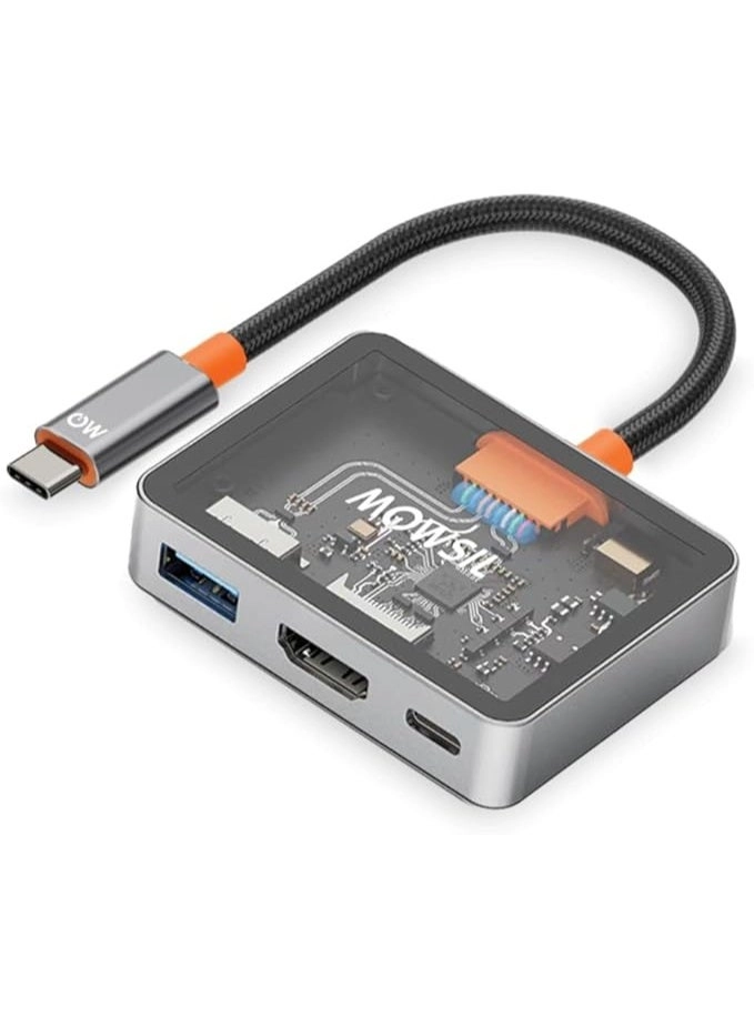 MOWSIL 3-in-1 USB-C to HDMI Multiport Adapter - 3.0 4K@60Hz