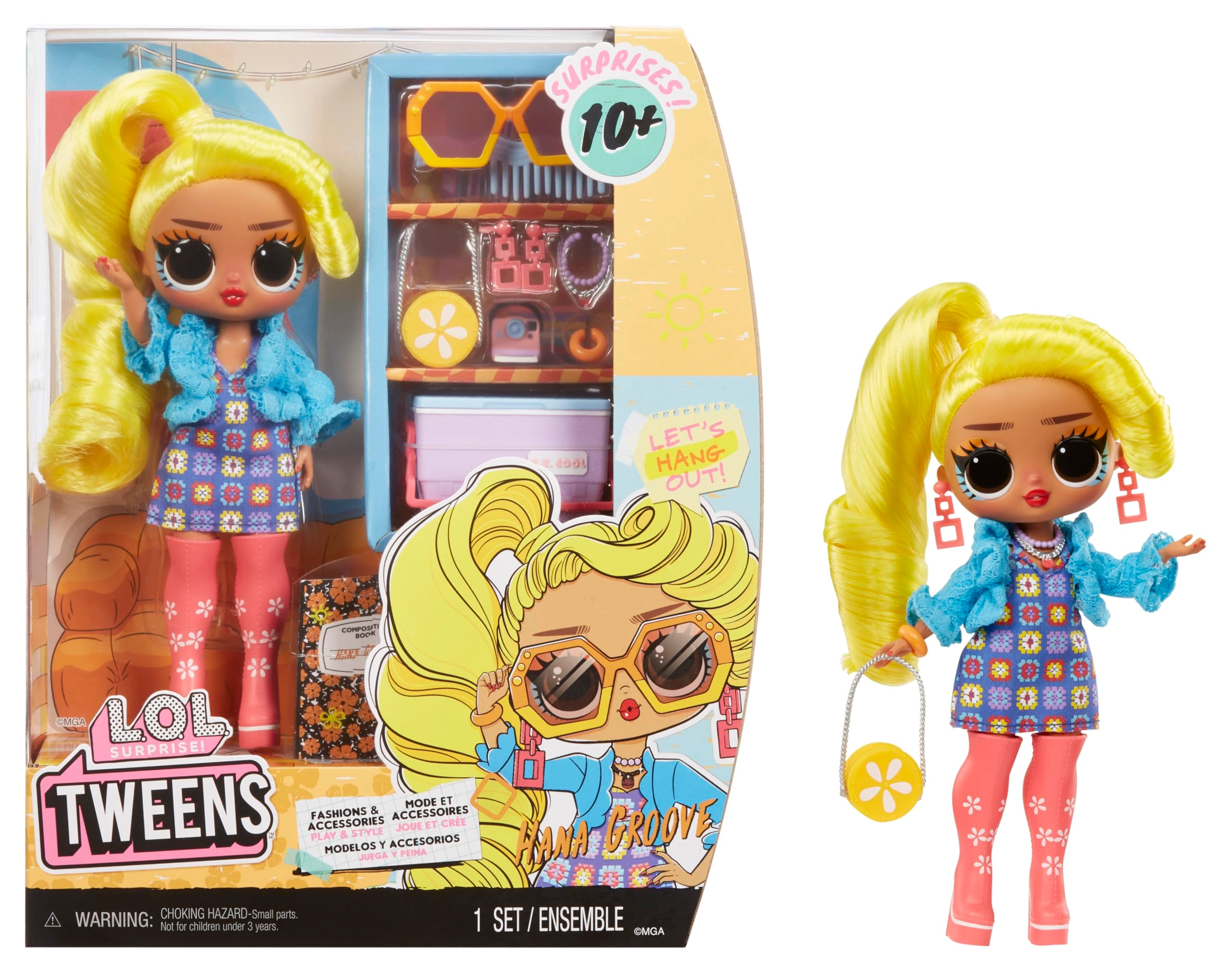 MGA Entertainment Hana Groove Tweens Core Doll - 10+ surprises articulated
