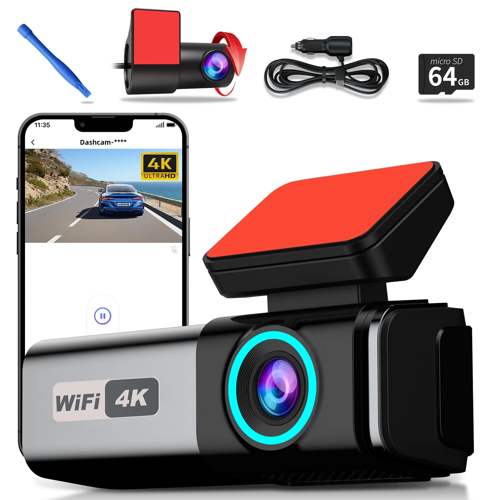 Plinader dash cam - 4K 1080P