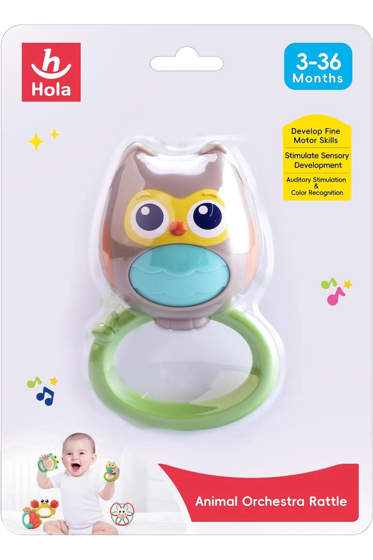 COLOR LAND CHILDRENS TOYS CENTER LLC Animal Orchestra Owl Rattle
