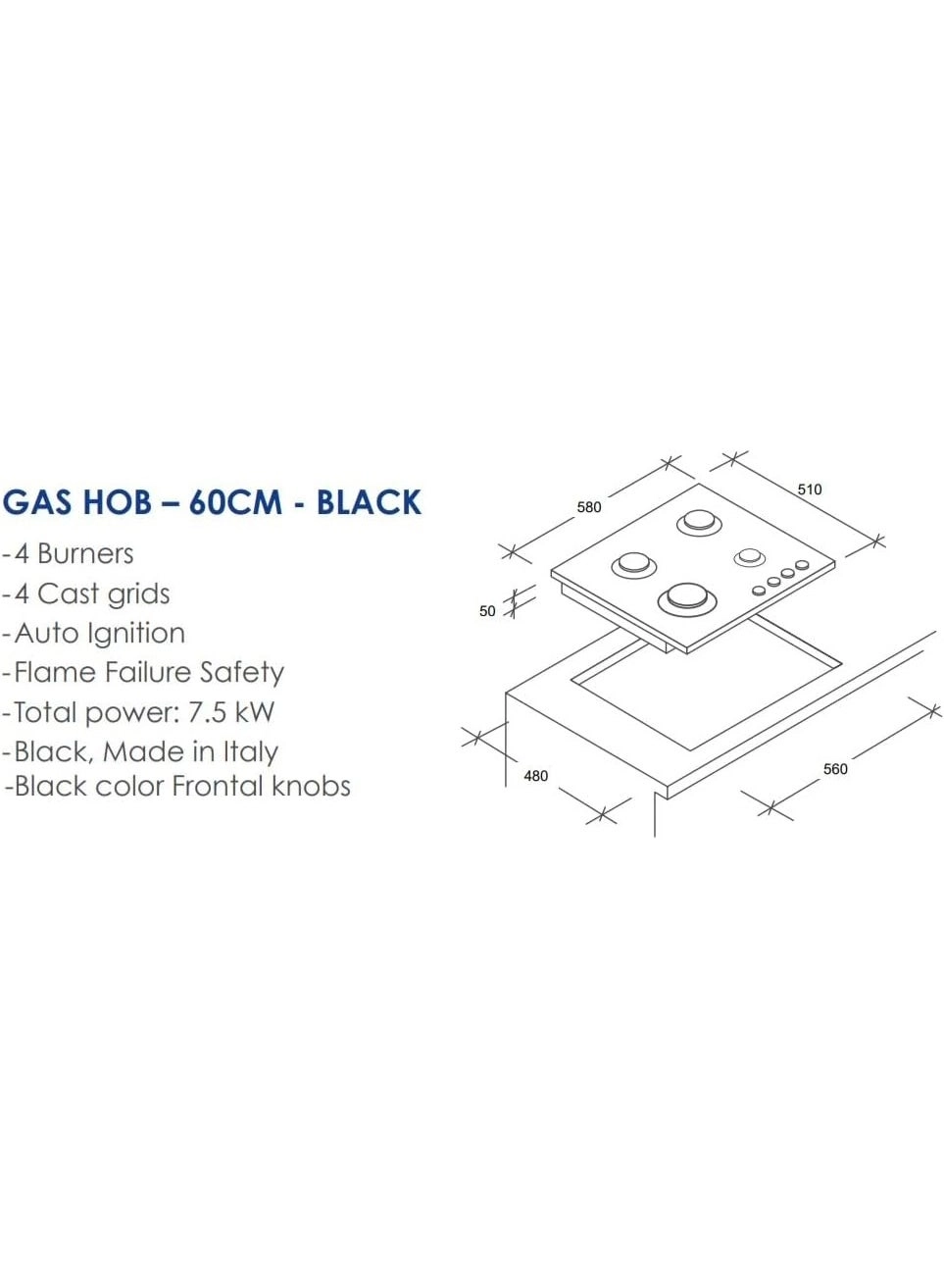 CVG6BFBB SASO Gas hob