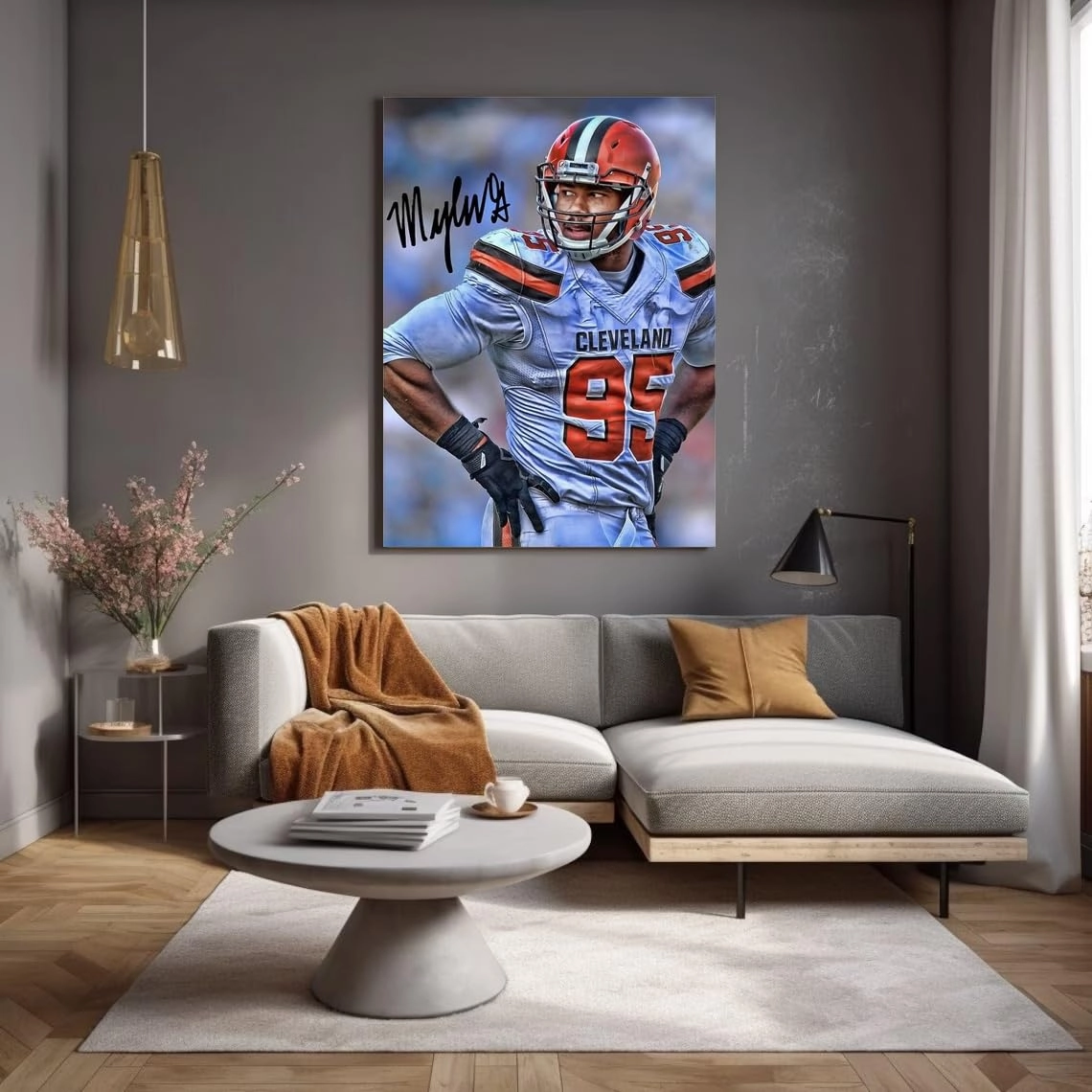 Myles Garrett Poster - Canvas 12 x 16 in Unframed