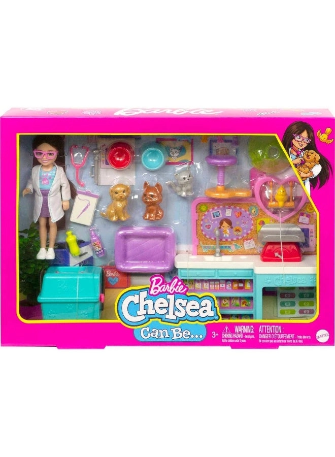 Chelsea Pet Vet Doll Playset - 18 Play Pieces Ages 3+