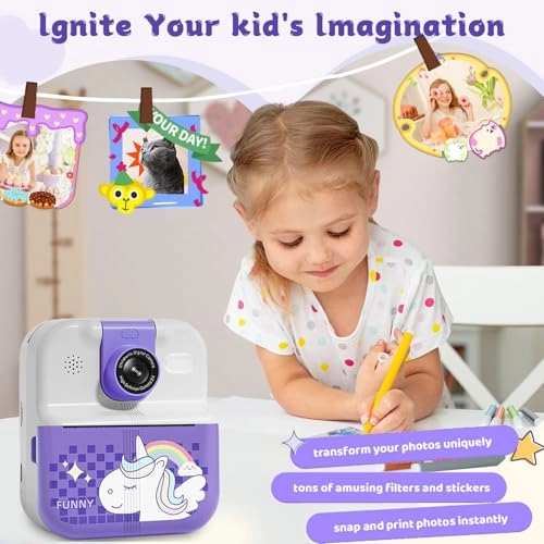 Kids Camera - Instant Print Pink