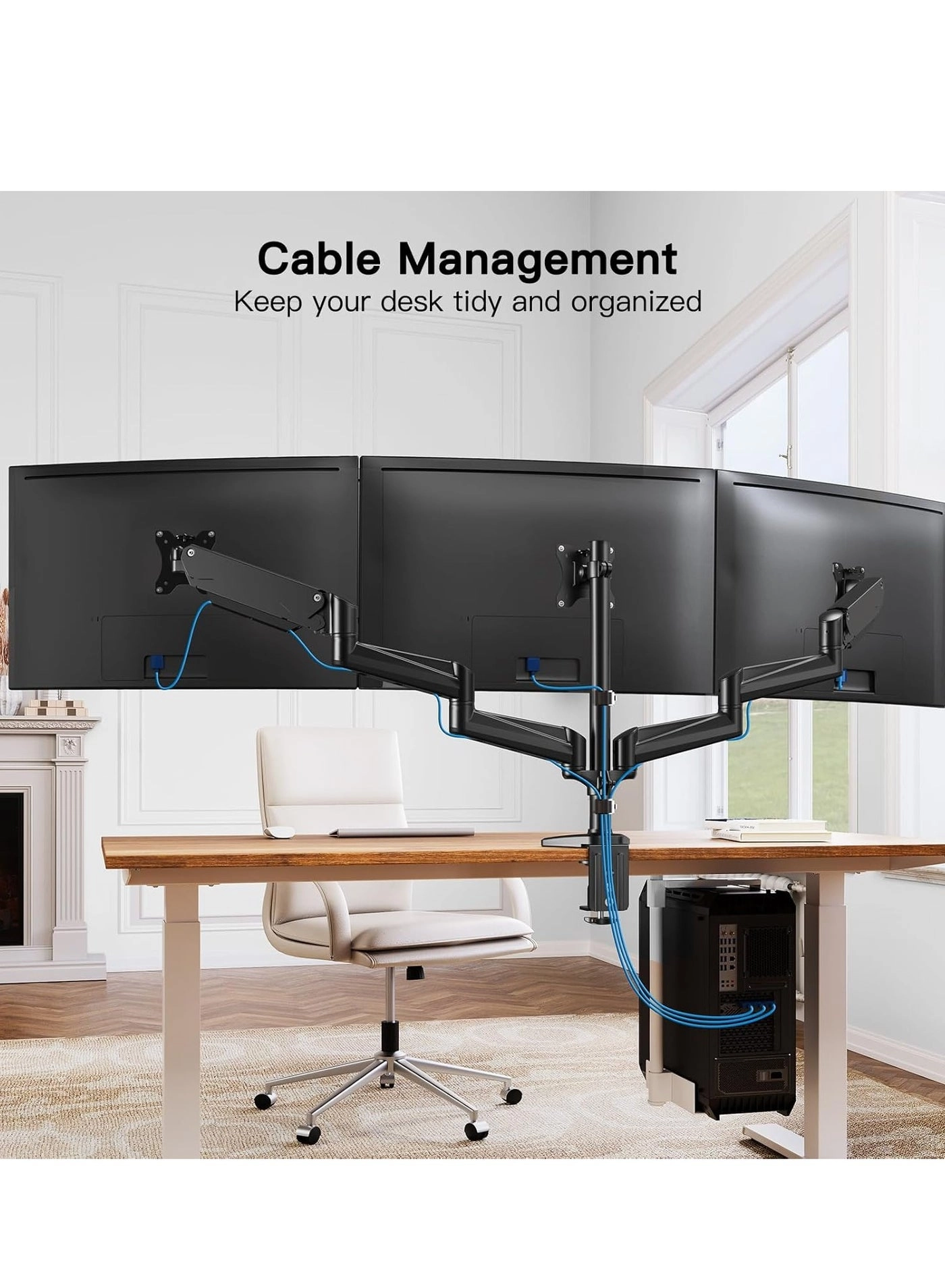 Triple Monitor Desk Mount - 3 32 Inches 75x75mm 100x100mm