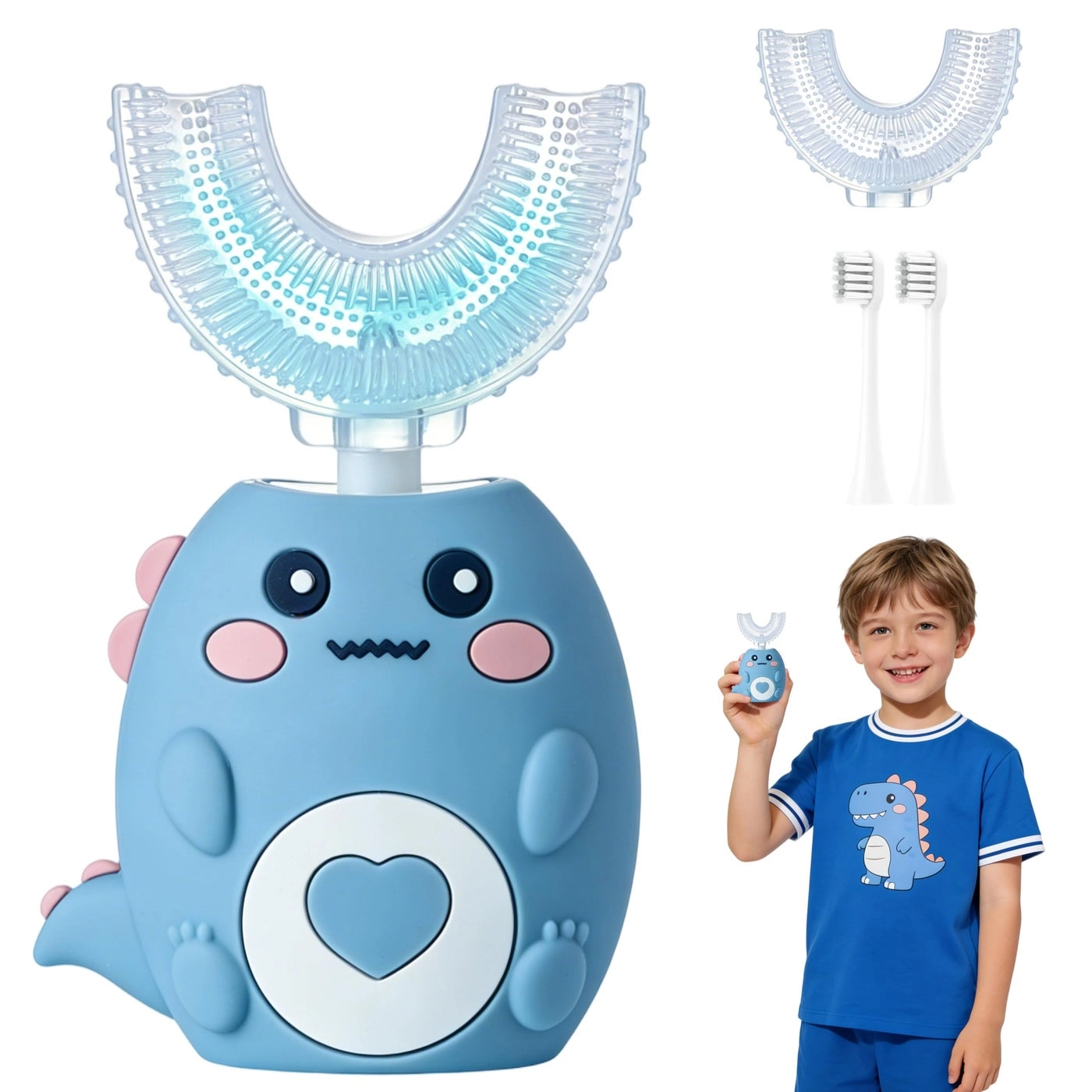 UShaped 360 Ultrasonic Toothbrush - Smart Timer 3 Cleaning Modes IPX7 Waterproof