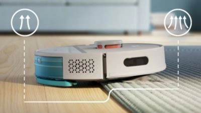 Detects carpets and increases suction power automatically