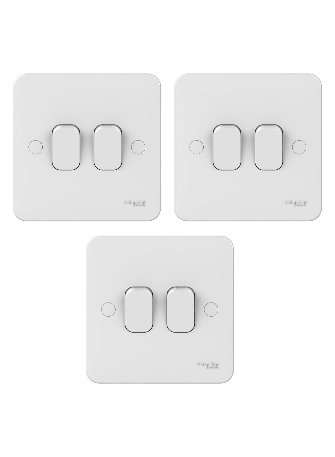 Schneider Electric Lisse Ggbl1022 10AX 2-Gang 1-Way Switch - 3 pcs