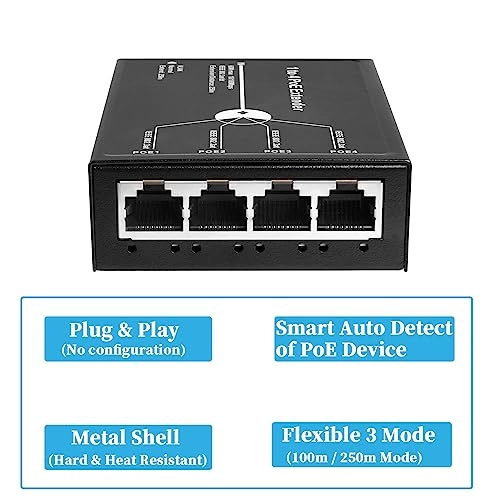 POE5004G-V2 - 48V 30W 4 IEEE802.3af/at/BT 10/100/1000Mbps 60W