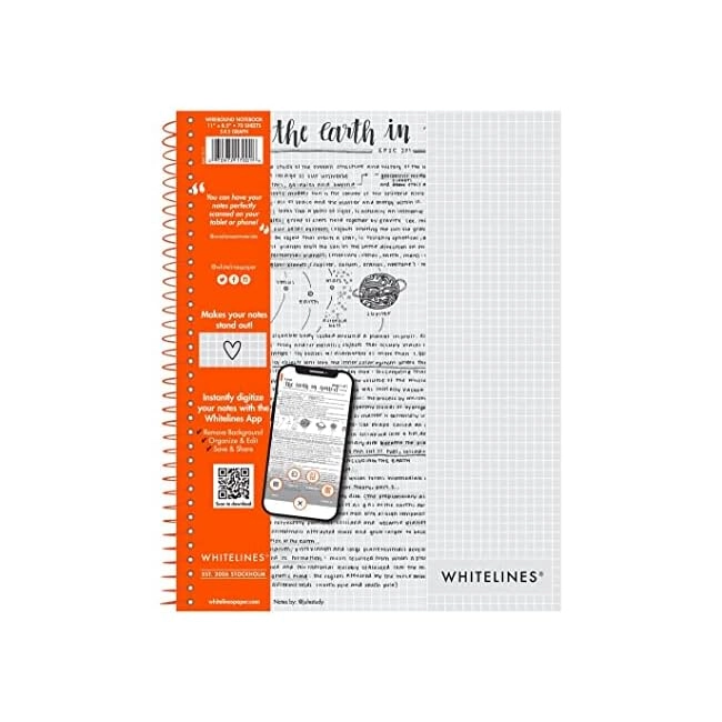 by 
		 Whitelines ROARING SPRING Spiral Graph Ruled Notebook 11" x 8.5" Spiral - Grid 70 Sheets