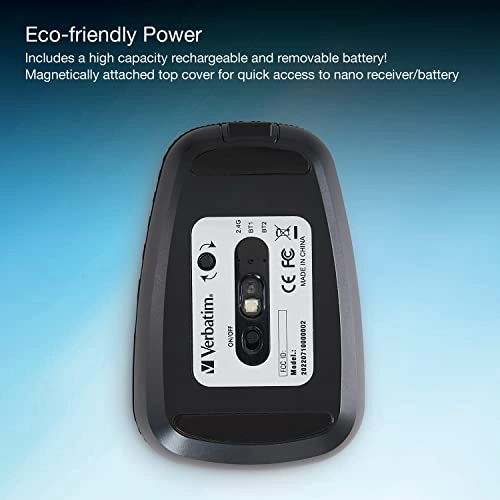Multi-Device Rechargeable Optical Mouse - Bluetooth USB