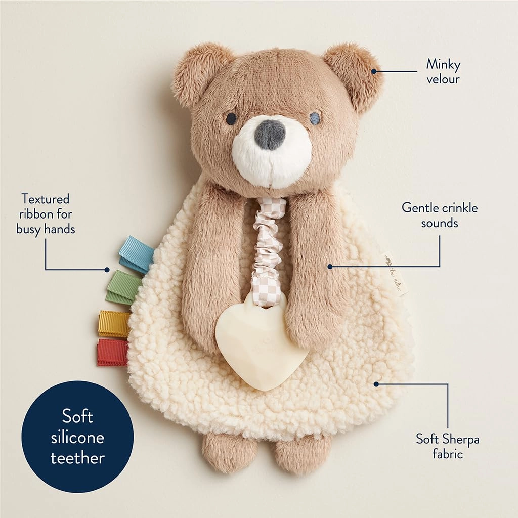 Lovey Infant Teether Toy - Sherpa fabric silicone teether