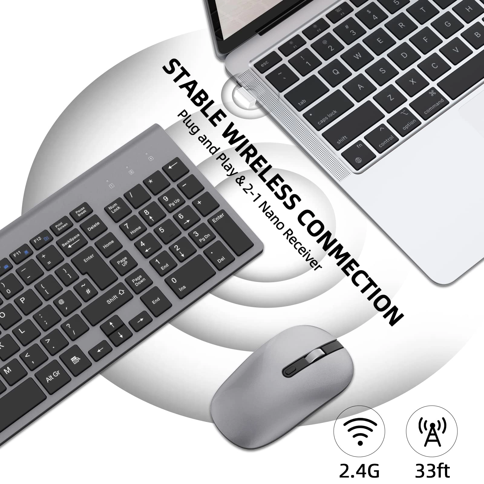 Wireless Keyboard Mouse Combo - UK Wireless