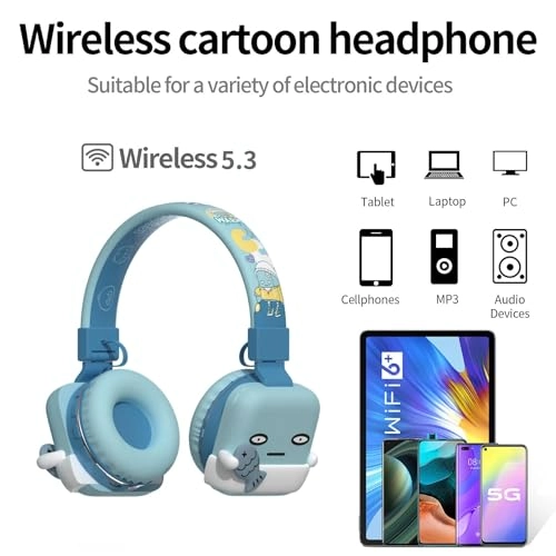 Kids Bluetooth Headphones - Wireless Wired 20H Playtime