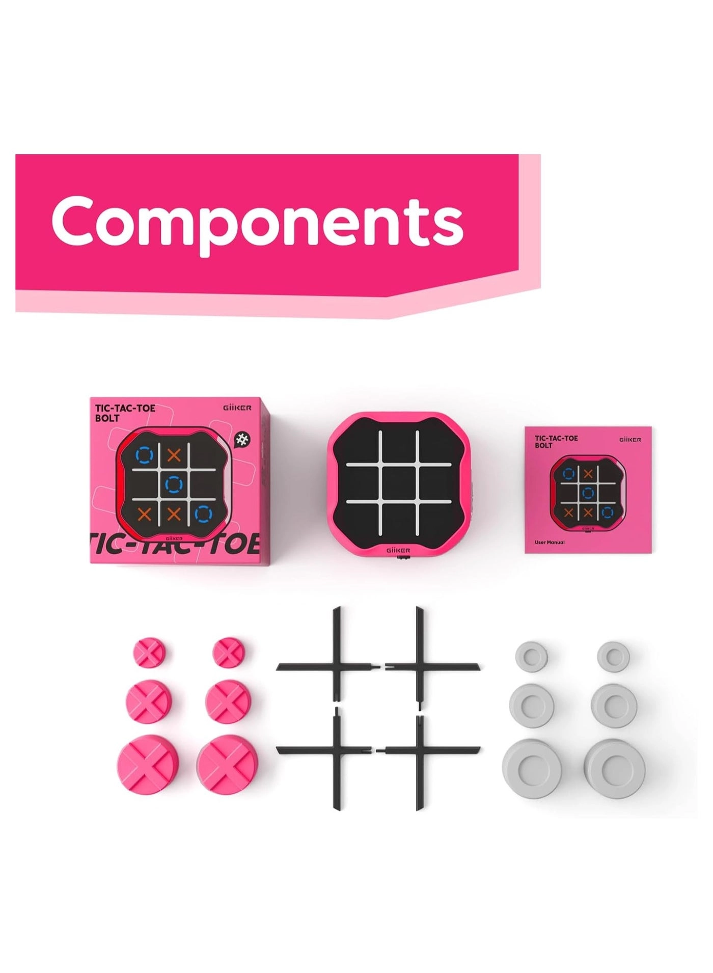 Tic-Tac-Toe Bolt - Pink Mini & Compact