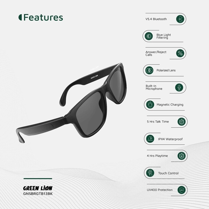 Sydney Smart Glasses - UV400 Polarized Lens Bluetooth V5.4 120mAh