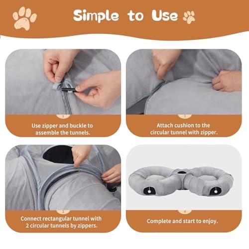 Cat Tunnels Bed - 175cm x 80cm soft plush