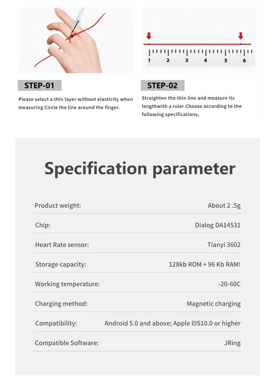 Smart Health Ring - Gold 24-hour Health Monitoring