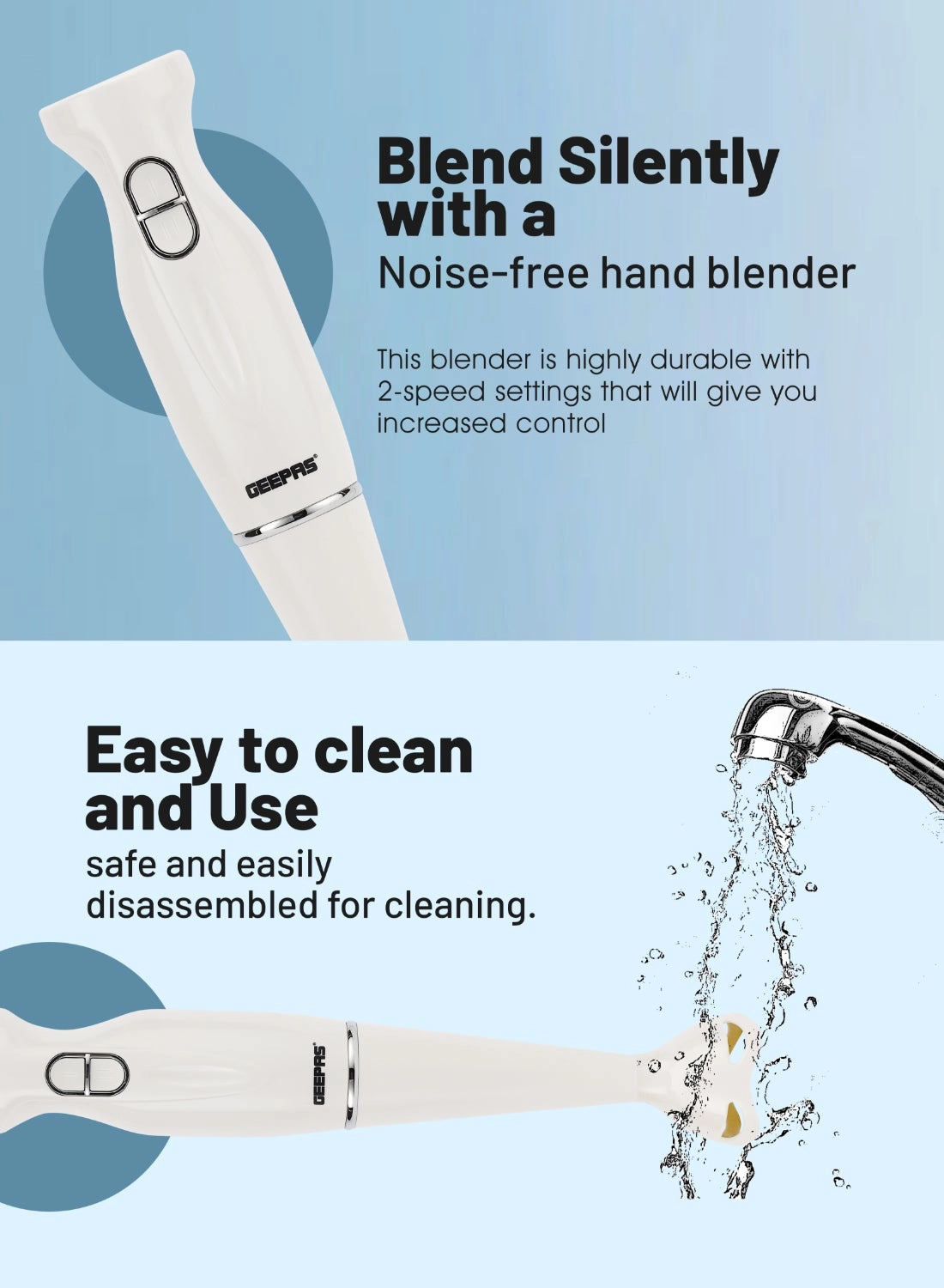 GHB6143 - 2-Speed Stainless Steel Blades