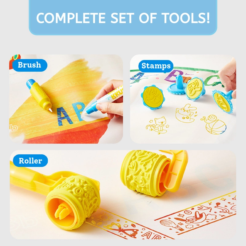 Magic Doodle Mat - brush stamps rollers