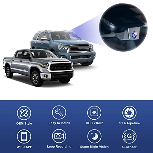 Dash Cam 2160 X 1080 pixels for Toyota Tundra 2017-2021 & Sequoia 2017-2022