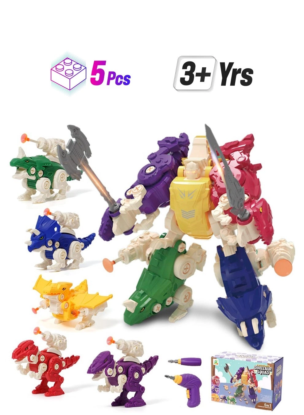 Generic 5-in-1 Dinosaur - (5 pcs.)