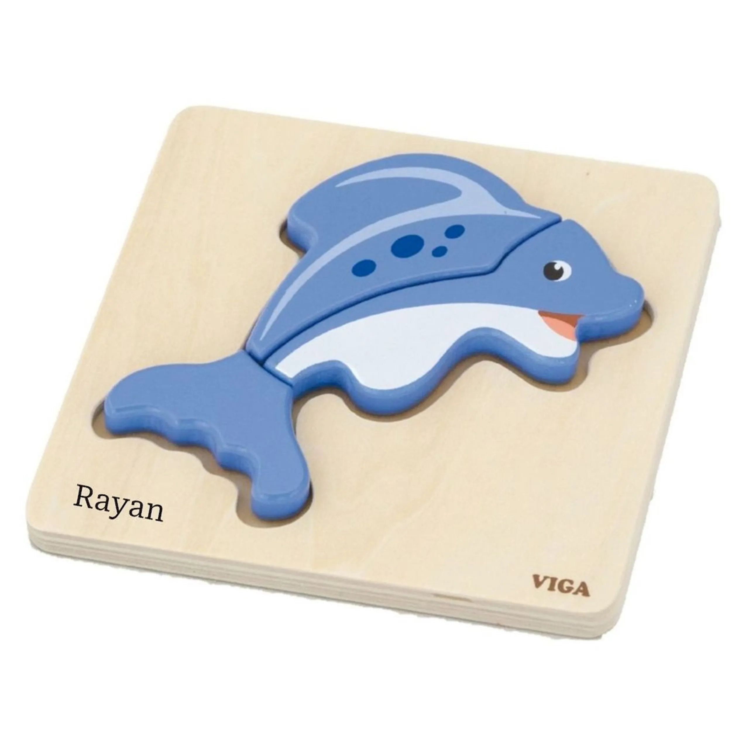 VIGA Personalized Wooden Block Puzzle - Suitable for 18 months & above 3 Pcs
