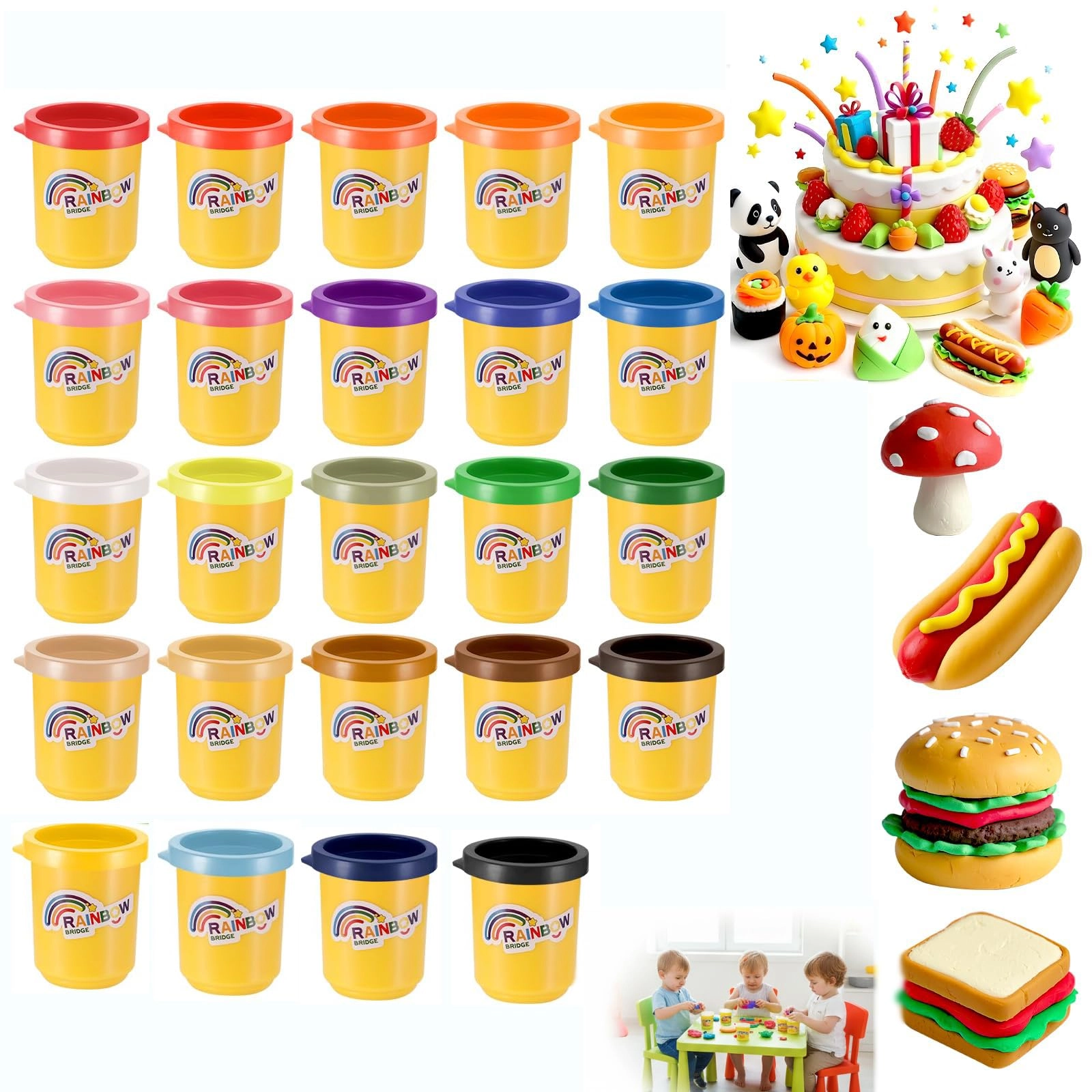 KASTWAVE Play Color Dough Modelling Set - Clay 50g 24 pcs.