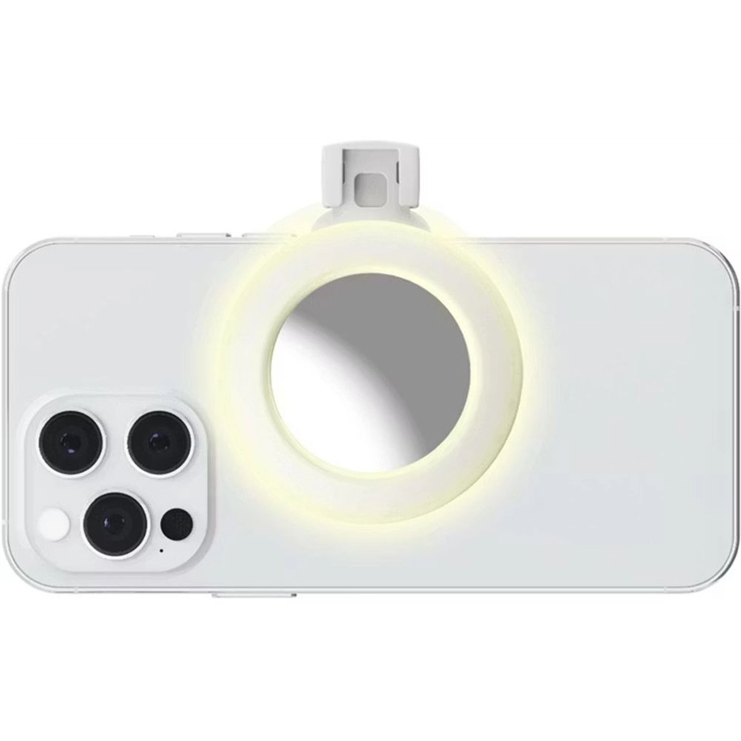Mini Mirror Ring Light Clip - White USB-C